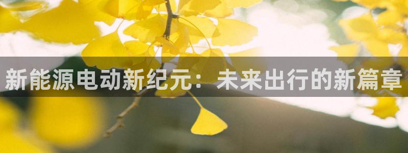 门徒娱乐手机登录版:新能源电动新纪元:未来出行的新篇章