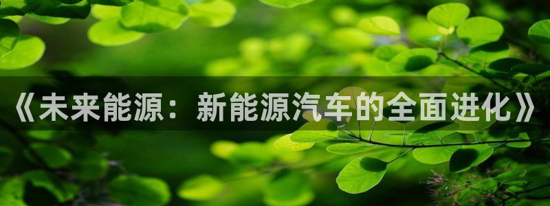 门徒娱乐平台安装:《未来能源:新能源汽车的全面进化》