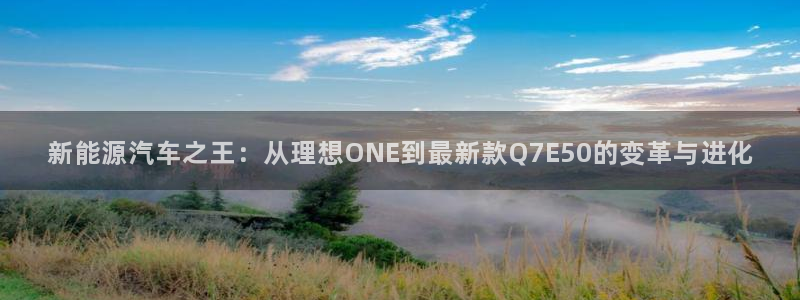 门徒娱乐联盟官网首页:新能源汽车之王:从理想ONE到最新款Q